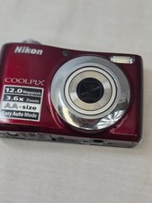 Nikon Coolpix L22 Digital Camera 12.0 MP 3.6x Optical Zoom Red Tested