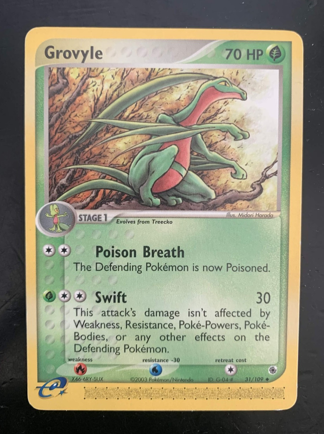 Pokemon Card • Grovyle Ruby & Sapphire 31/109 Uncommon