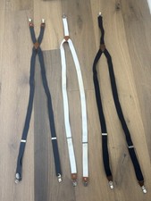 Set Of Three Suspenders Men  s Y And X-Back Metal Clip Elastic Strap 39  