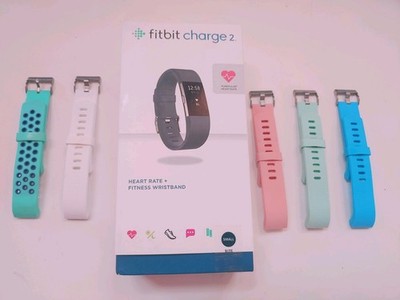 NEW SEALED! Fitbit Charge 2 Activity 5 EXTRA BANDS Heart Rate Tracker  Small 