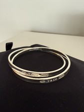 Tiffany & Co. Silver 1837 Double Interlocking Bracelet Bangle Size Medium