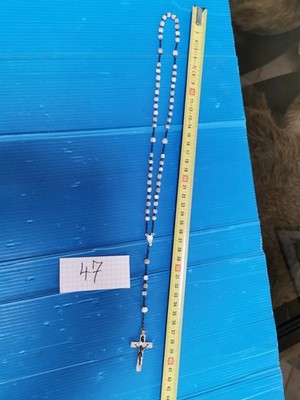 Antique Mother of Pearl and Silver Metal Rosary 19th Century. EB 015-B - 47.
