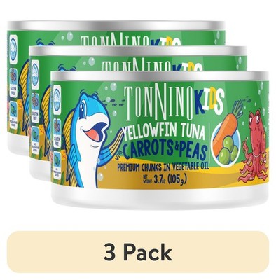 (3 pack) Premium Yellowfin Tuna chunks with carrots and peas in vegetable oil