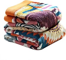 Boho Throw Blanket for Bed 100 Cotton Bohemian Blankets Ultra Soft Woven Mus...