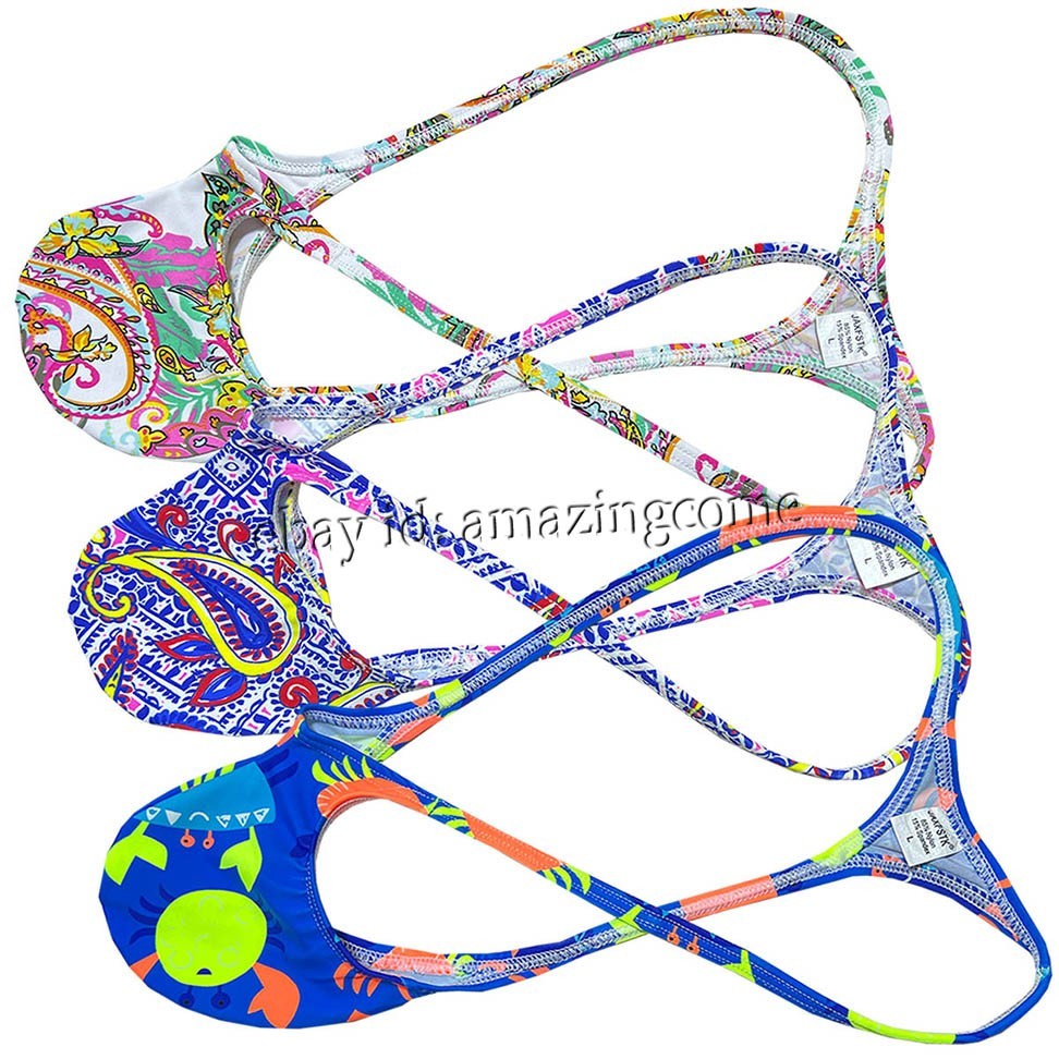 3 Piece Men Posing String Thong Underwear Contour Pouch Beach Tangas Tiny T-back