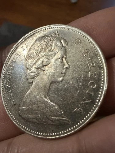 1966 Canada Silver Dollar – Elizabeth II – 80% Silver – XF/AU – Original