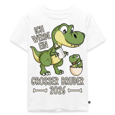 Großer Bruder 2026 Ei Baby Dino Dinosaurier Kinder Premium Bio T-Shirt