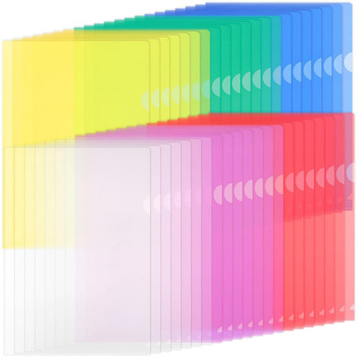A4 Aktenhülle 42 Stück 6 Farben 7 Taschen Kunststoff Mappe