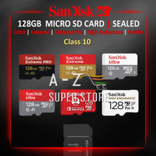 MICRO SD CARD 128GB SanDisk Ultra, Extreme Pro, Switch Fast Memory Class 10 Fast
