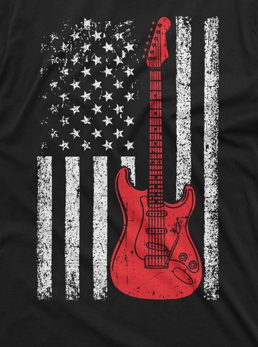 Guitar Flag Shirt 4th Of July Patriotic Tee Guitarist Shirt USA American Tee - Bild 2 von 5