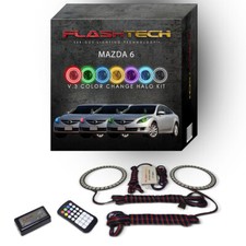 Rgb Angel Eye Led Halo Ring Kit With Rf Remote For 2011-2013 Mazda 6 Headlights