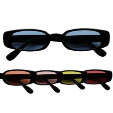ShadyVEU Retro 90's Colorful Tint Lens Shades Rectangular Clout Slim Sunglasses