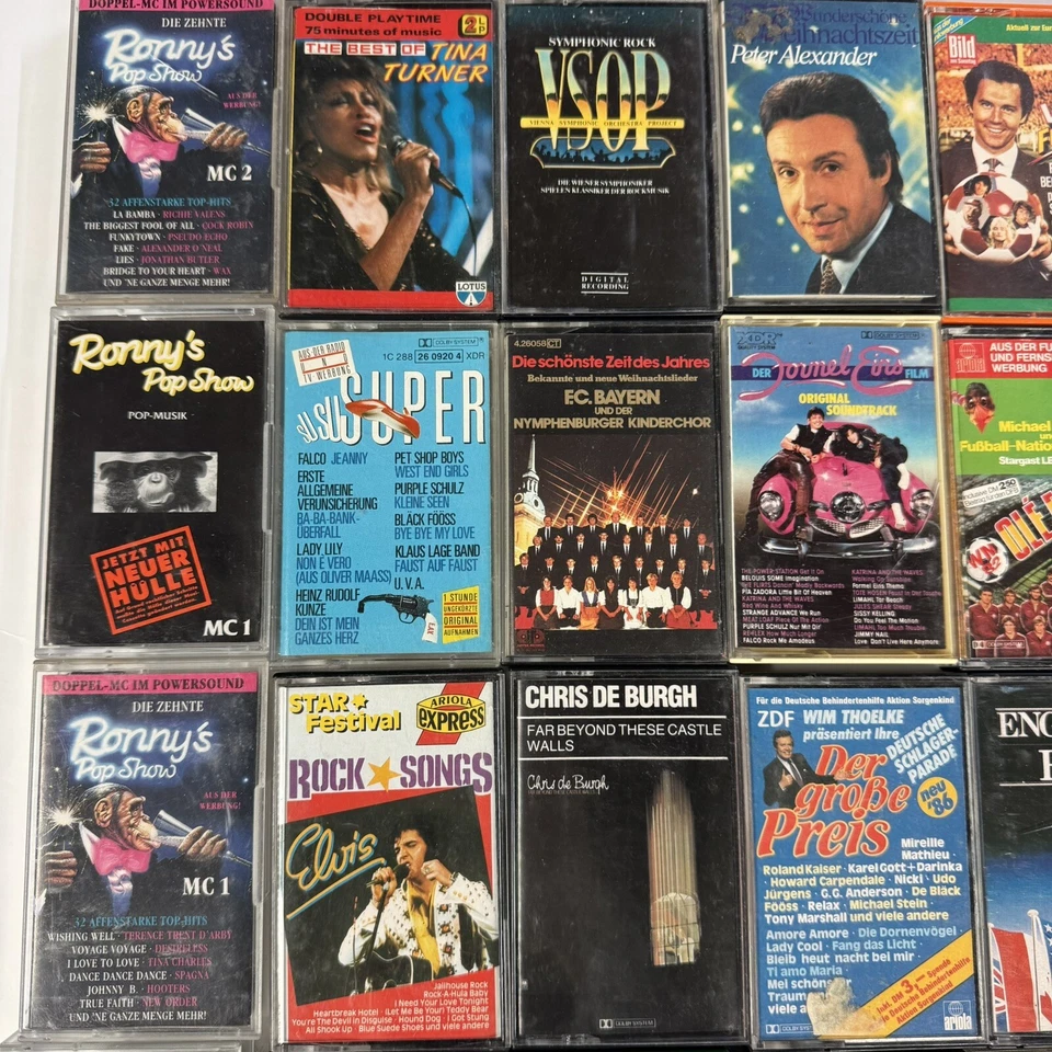 VTG cassette lot German UK only rock pop ronny 40 complete record cassettes Rare - Bild 3 von 4