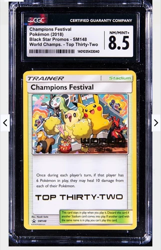 2018 Pokemon World Championships Top 32 Promo #SM148 Champions Festival - CGC...