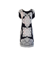 women: MADISON Ruched Sleeves Shift Dress (Size Medium)