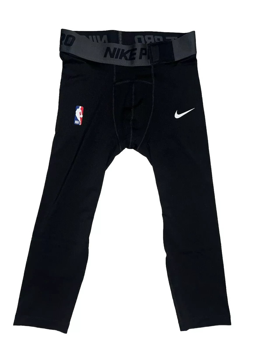 Nike Pro NBA Player Issued 3/4 Compression Tights Black Mens XXL