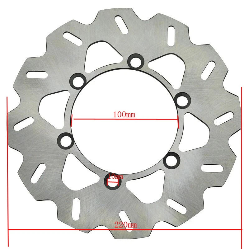 Rotor de disco de freno trasero 220 mm para Kawasaki KDX125 KDX200 KDX250 KLX250 KLX300 R Foto 4 de 4