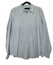 Ralph Lauren Shirt Mens Sz XL Oxford Blue Gingham Button Down Long Sleeve