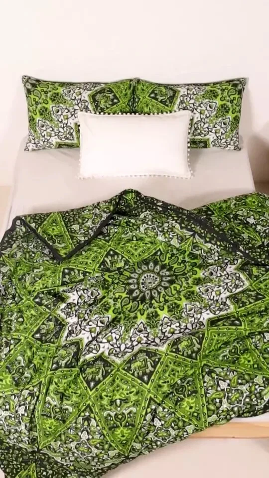 Juego de cama bohemio edredón edredón edredón edredón tamaño king indio mandala Foto 2 de 4