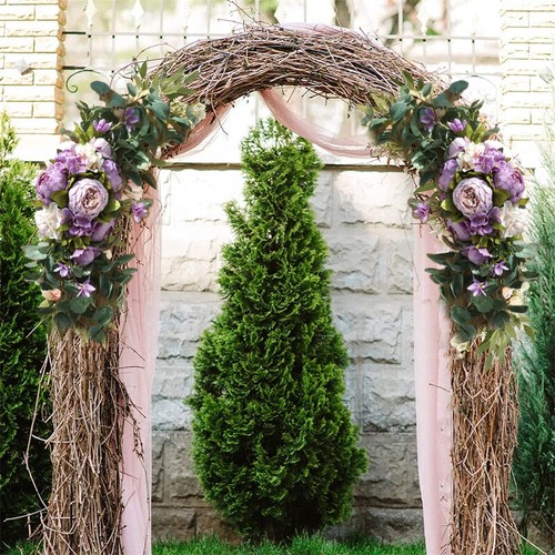 Fondo de 29,5"" Arco de Boda Flor Artificial Ramo Guirnalda Puerta Lintel Decoración - Imagen 6 de 17