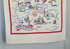 Vintage ARIZONA STATE TABLECLOTH Souvenir 37" x 30" White Cotton MID CENTURY — photo 3