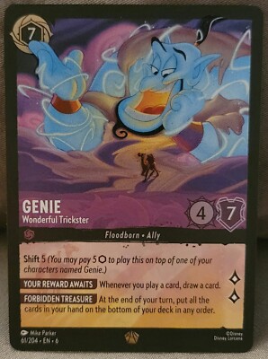 Disney Lorcana TCG Azurite Sea Genie Wonderful Trickster 61/204 Legendary  FOIL | eBay