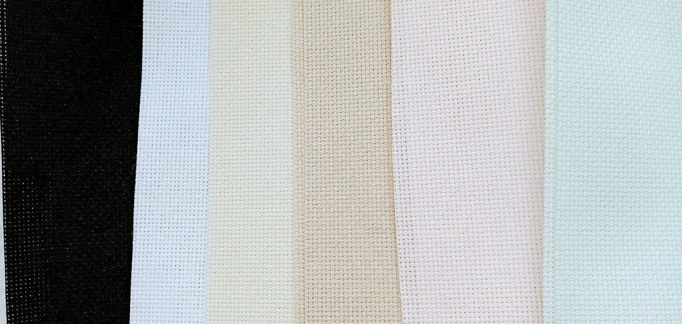 ZWEIGART AIDA STICKSTOFF 6,4 St/cm -110cm- 7 FARBEN - METERWARE 1m/29,35€-34,45€