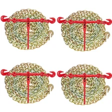 3/8"-1/2" Chain and Binder Kit Ratchet Load Binder 10FT G80 Chains Hauling