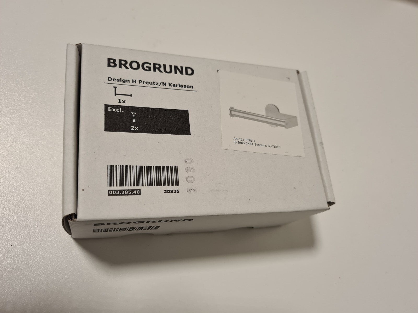 IKEA BROGRUND Toilet Paper Roll Holder, Brushed Stainless Steel