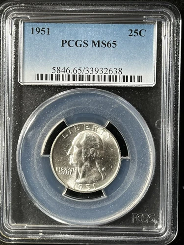 1951  25C Washington Quarter Dollar PCGS MS65   33932638