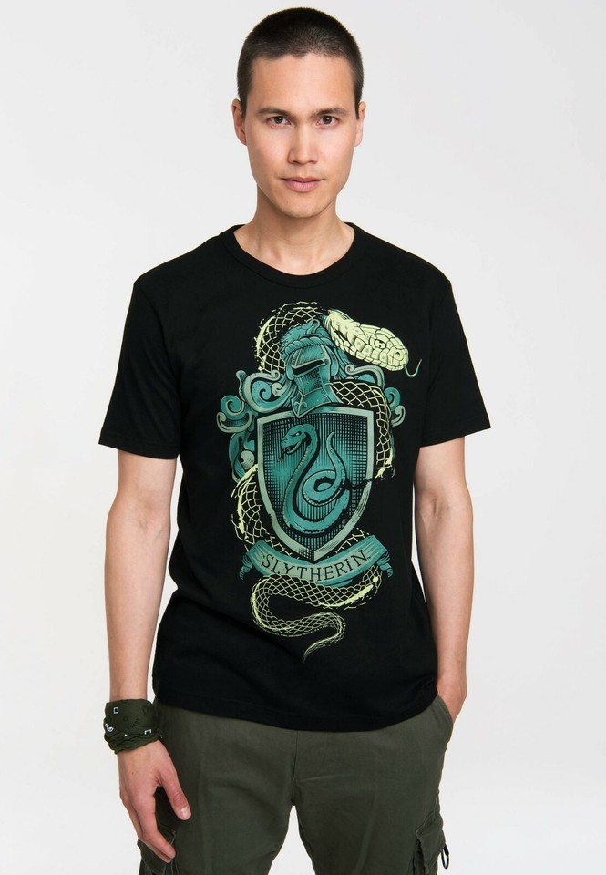 Spreadshirt Harry Potter Slytherin Turnbeutel - Mit Wappen & Schlange, 12 Liter, Kordelzug