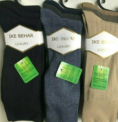 3 PAIRS IKE BEHAR LUXURY MEN'S DRESS Socks Shoe size 7-12 $29.50 RAYON  Bamboo | eBay