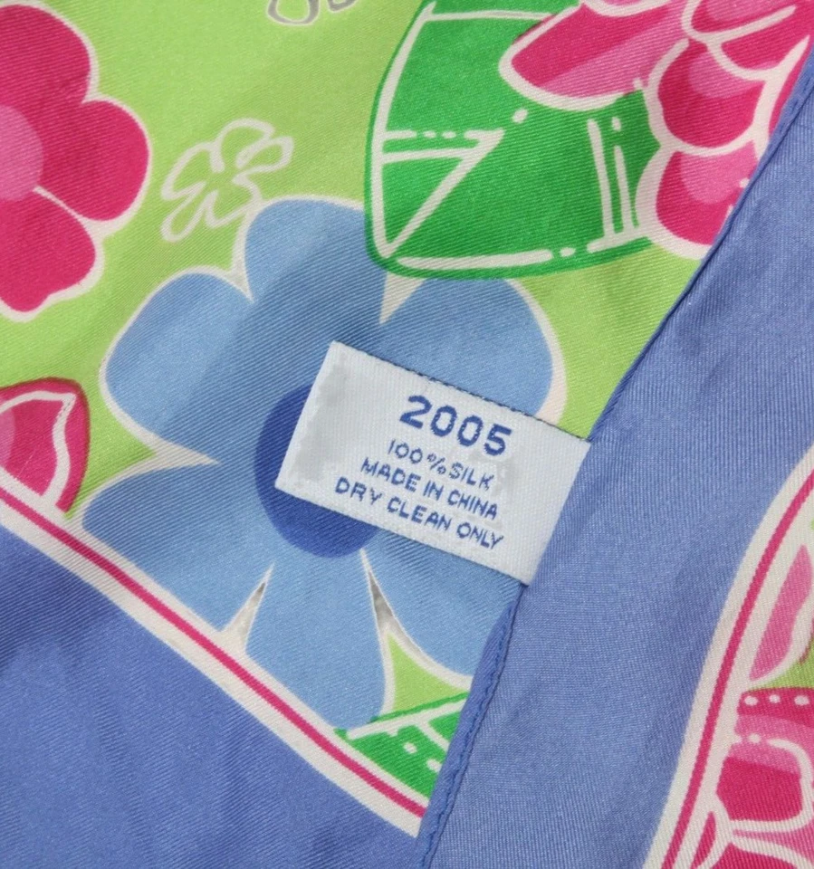 Bufanda de seda de colección Y2K Lilly Pulitzer para Ford Floral Fight Breast Cancer 2005/949 Foto 2 de 3