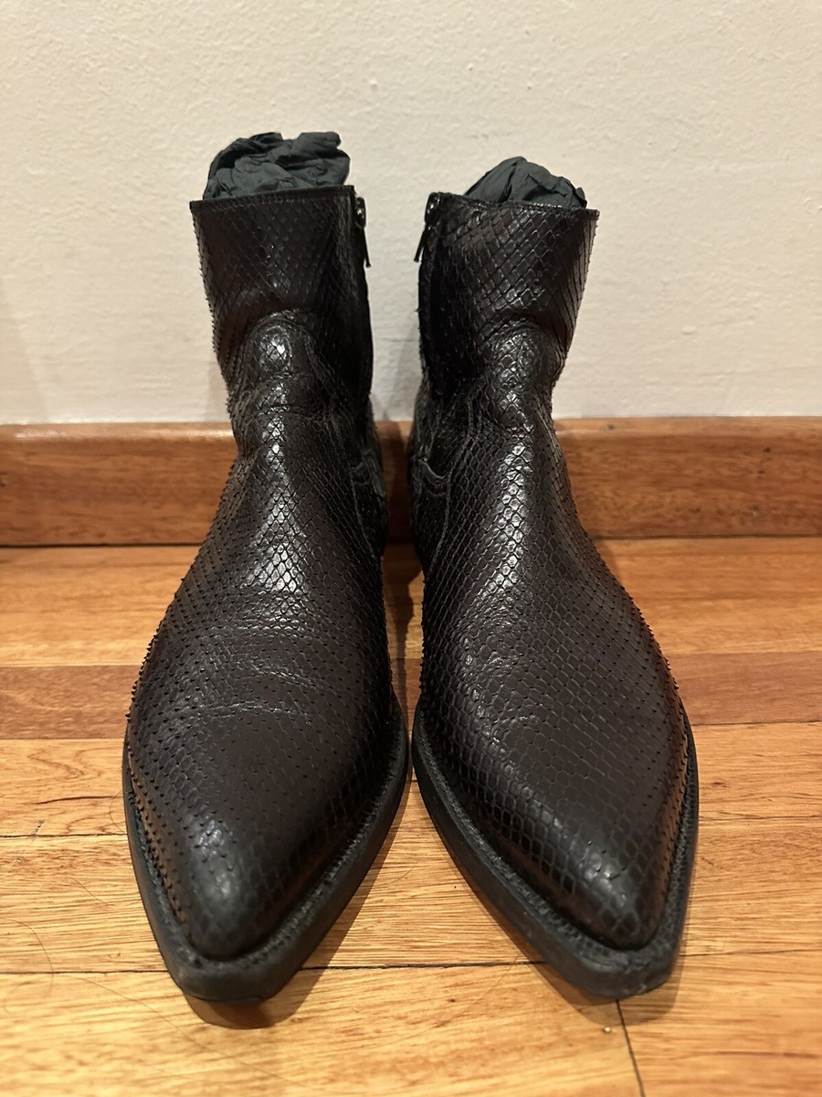 小物 Saint Laurent Python western Saint Laurent Hedi Slimane SS15 Python Santiag Boots Black 41
