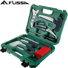FLISSA Hunting Field Dressing Kit 10 Piece Hunting Knife Set with Skinning Knife