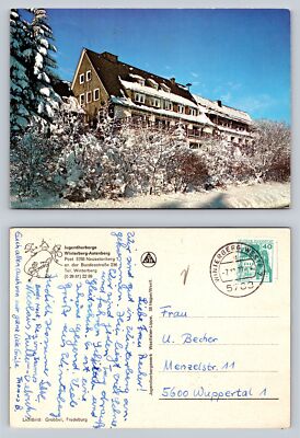 Winterberg Astenberg Youth Hostel Snowy Landscape Postcard Vintage 1970s