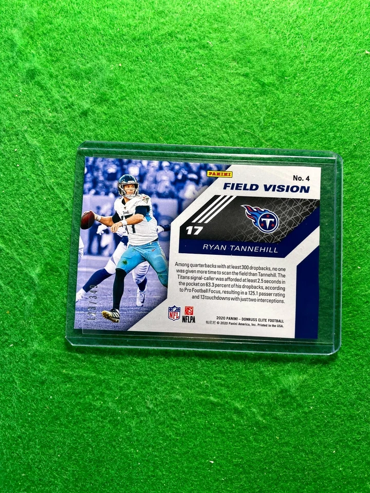 RYAN TANNEHILL FIELD VISION ELITE CARD SP #/349 TITANS 2020 PANINI DONURSS ELITE - Image 2 of 4