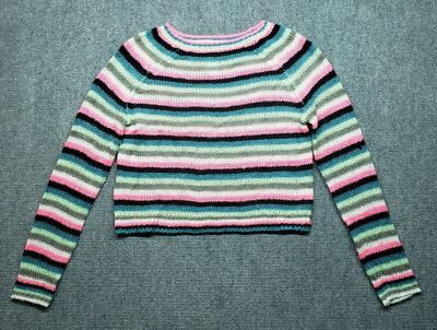 Arizona Jean Co Sweater Womens L Navy Combo Stripe Pure Acrylic Pullover New