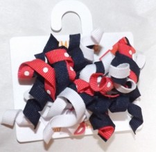 New girls GYMBOREE curly ribbon hair clips barrettes -2 pack-