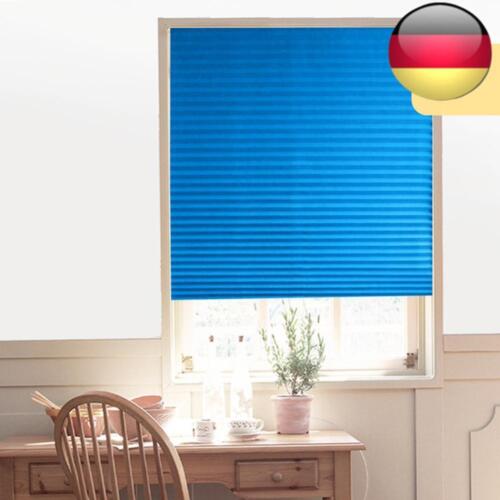 Self-Adhesive Pleated Blinds Bathroom Half Blackout Window Curtains Shades Blue - Bild 1 von 35