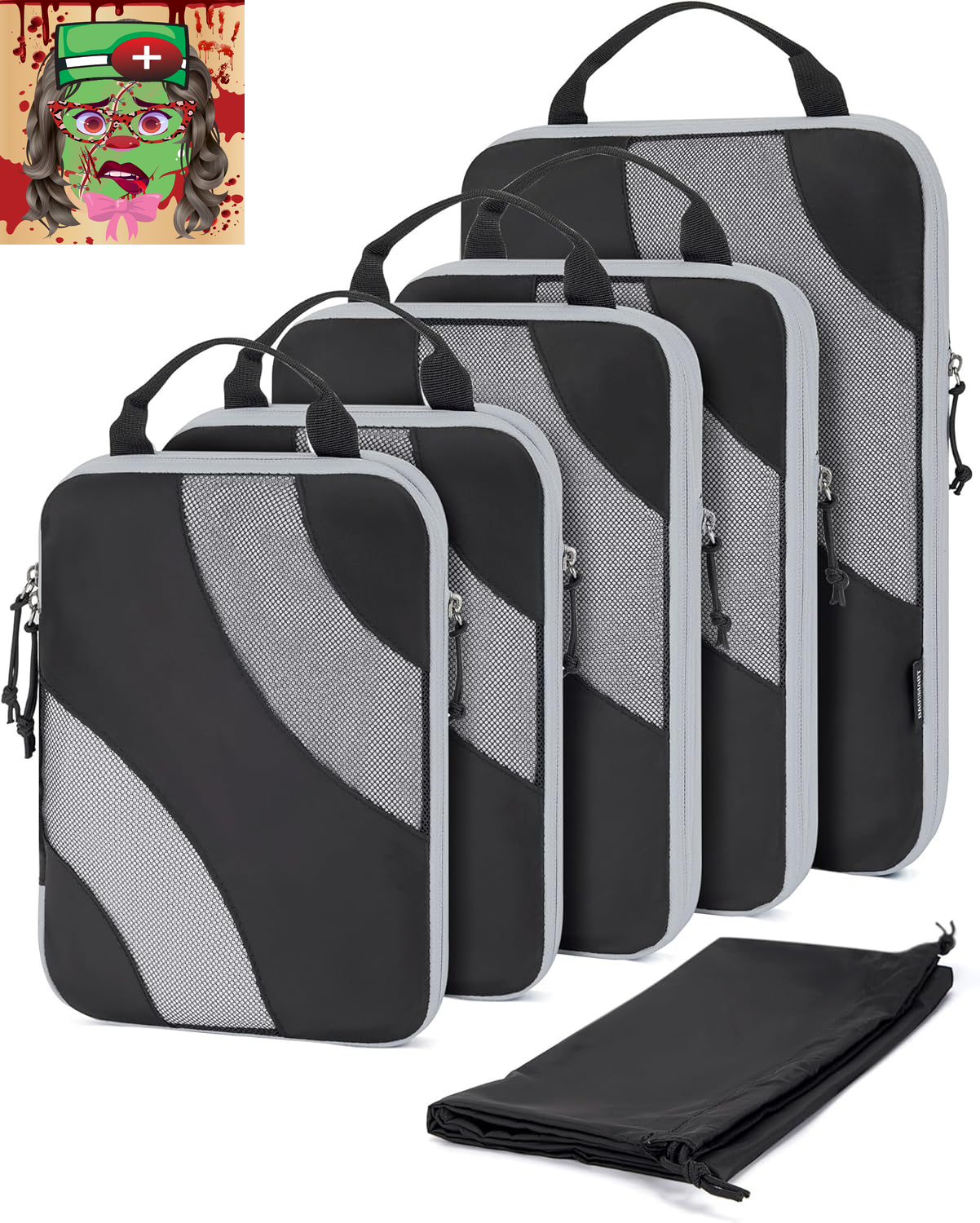 Compression Packing Cubes, 6 Set/4 Set/2 Set Travel Packing Cubes for Carry on-image