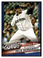 2020 Topps Decades Best Blue parallel 95 Felix Hernandez Seattle Mariners 2010's