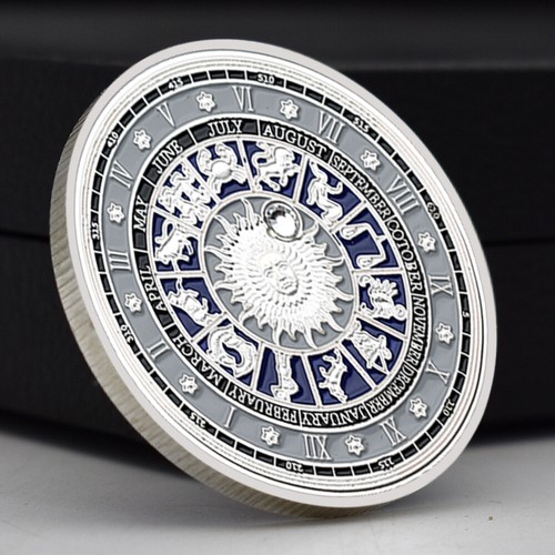12 Constellations Metal Challenge Coin Taurus Silver Plated Commemorative Medal - Picture 9 of 12