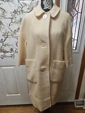 SIZE L Vtg. Specially and Fashioned By Mickey Whirry Ivory Winter Coat INVPV1725