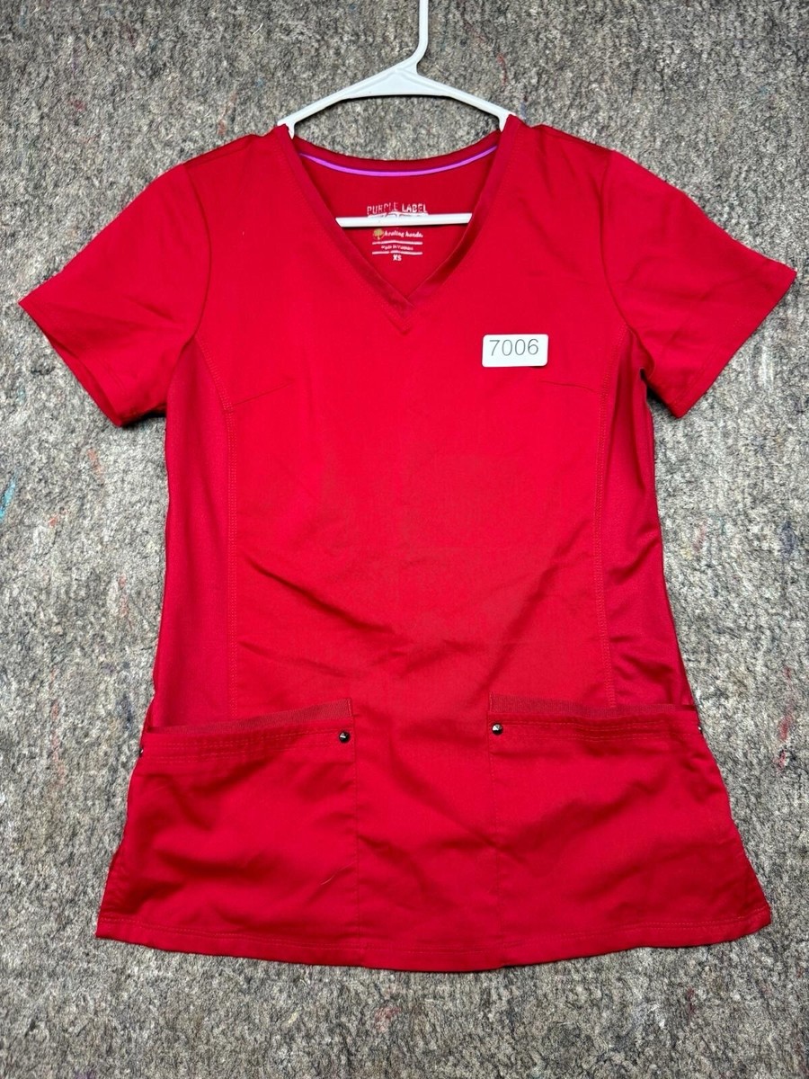 Purple Label by Healing Hands Scrubs SHIRT レディース カラー: レッド Purple Label Womens Scrub Top by Healing Hands Red Size XS | eBay