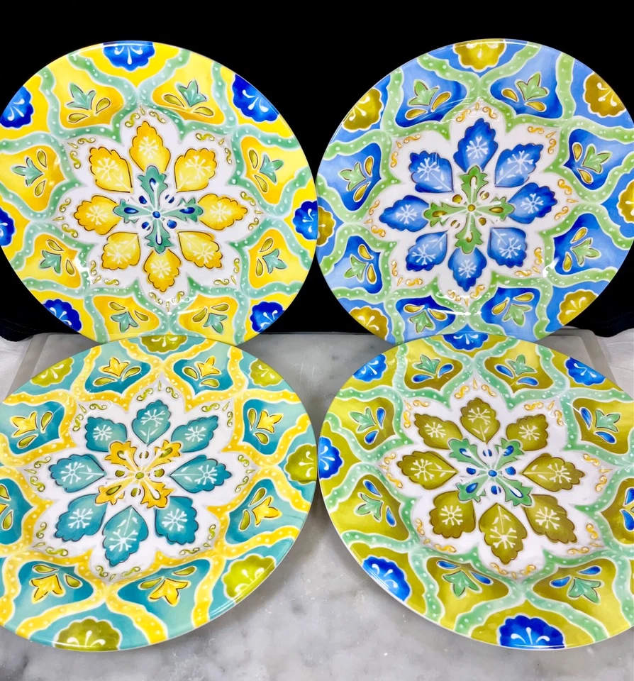 Laurie Gates Studio 11 Piece Melamine Colorful Moroccan Boho Print Bowls Plates - Image 2 of 4