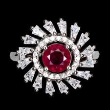 925 Sterling Silver Ring Round Ruby 6mm Natural Gemstone Jewelry Gift