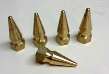 5 SOLID BRASS SPIKE NUTS 5/16"-24 Harley had chopper bobber cafe custom 5/16 24