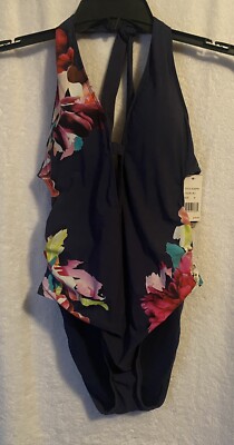 Maillot De Bain Bas Kenneth Cole Reaction - Taille 3X, Bleu, Contrôle Ventre, Neuf Avec étiquette