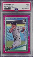 2025 Panini Donruss Optic Pink Velocity Prizm 38/79 Noble Meyer PSA 9 MINT 8d2